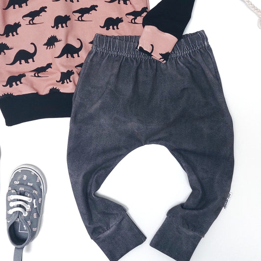 Harem Pants - Faux Denim Grunge