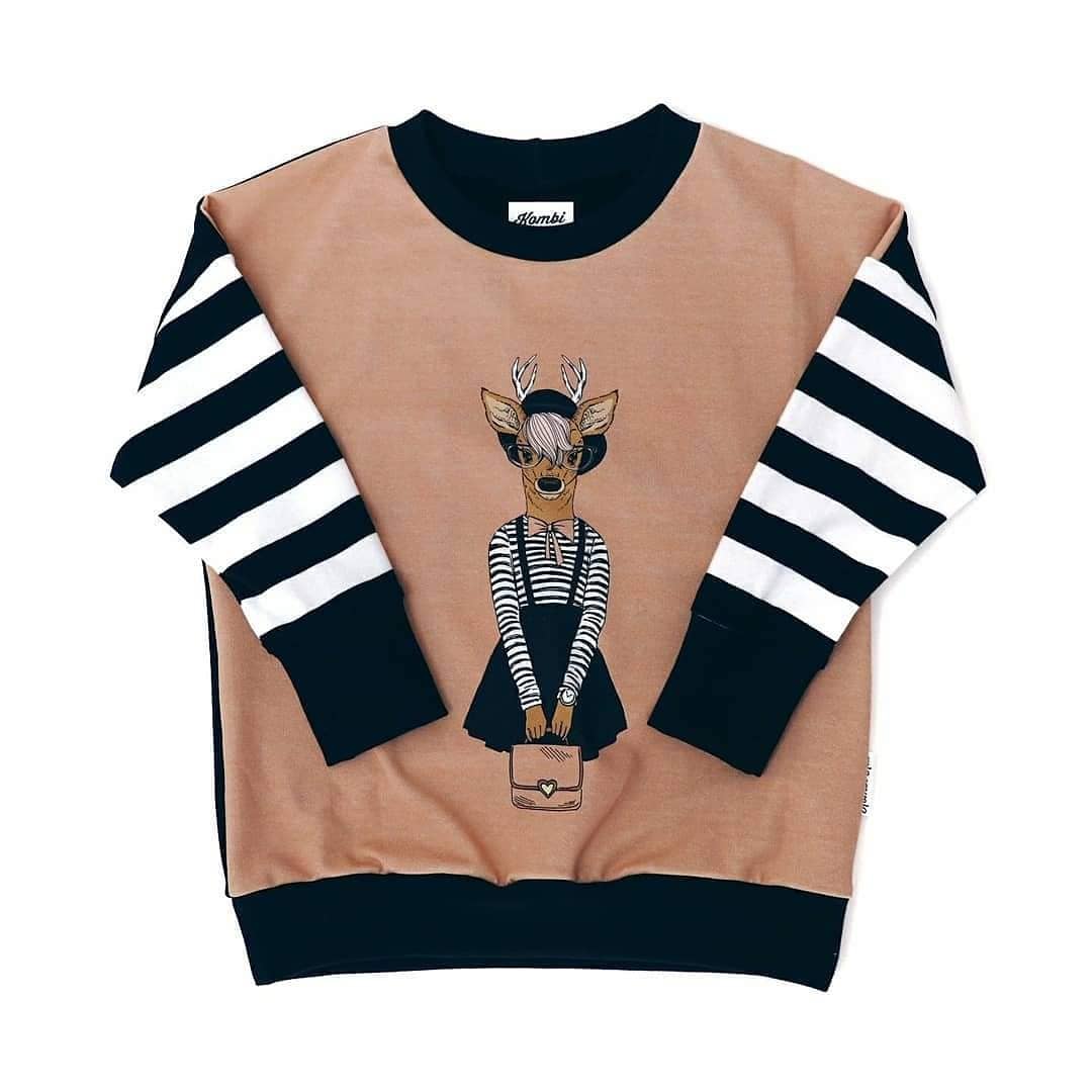 Dolman Top - Hipster Deer on Pink