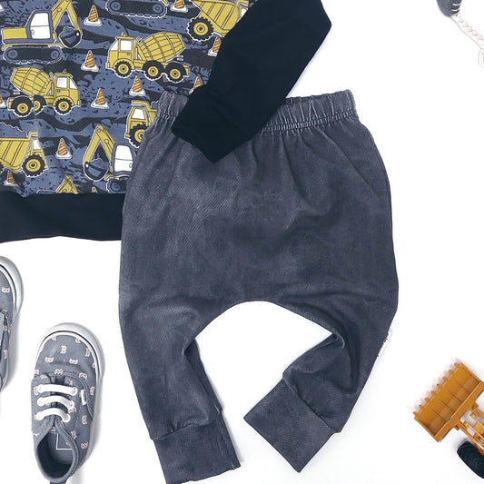 Harem Pants - Faux Denim Grunge