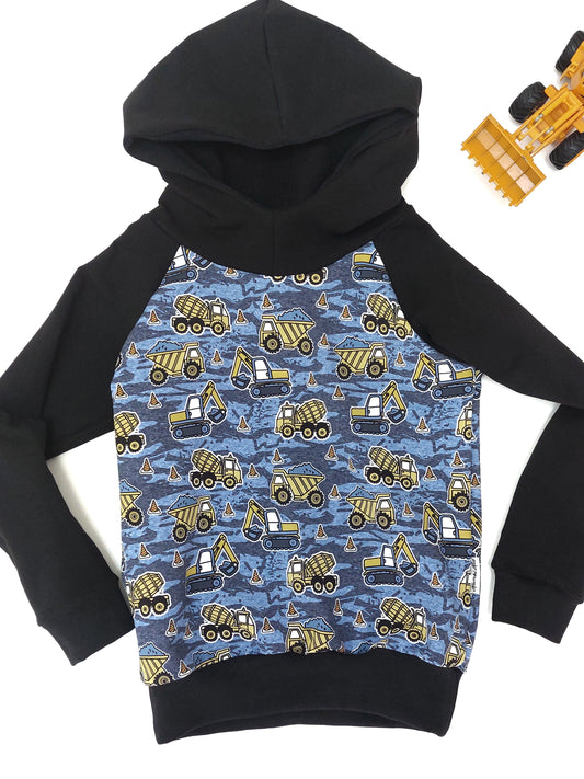 Diggers on Blue Hoodie