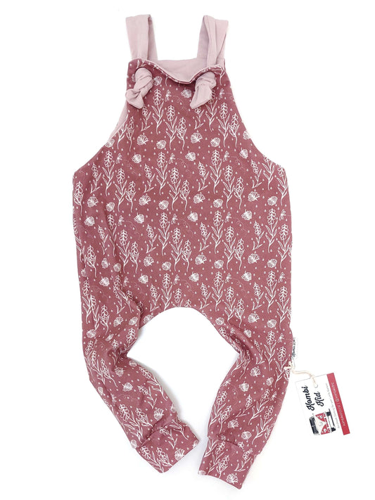 Ditzy Floral Pink Overalls