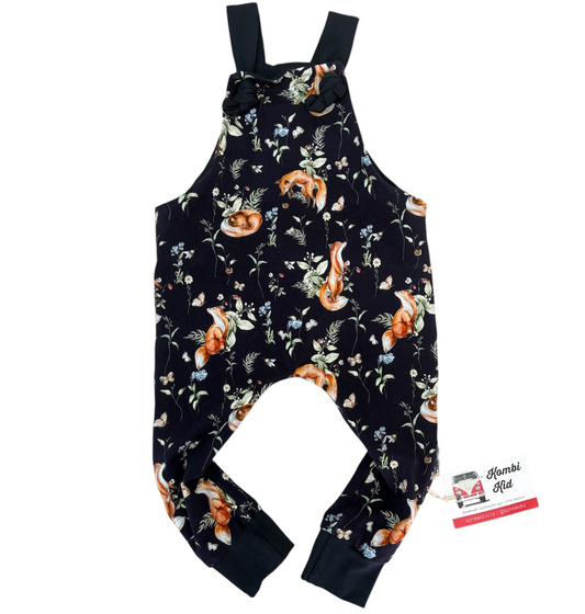 Foxes on Navy Overalls