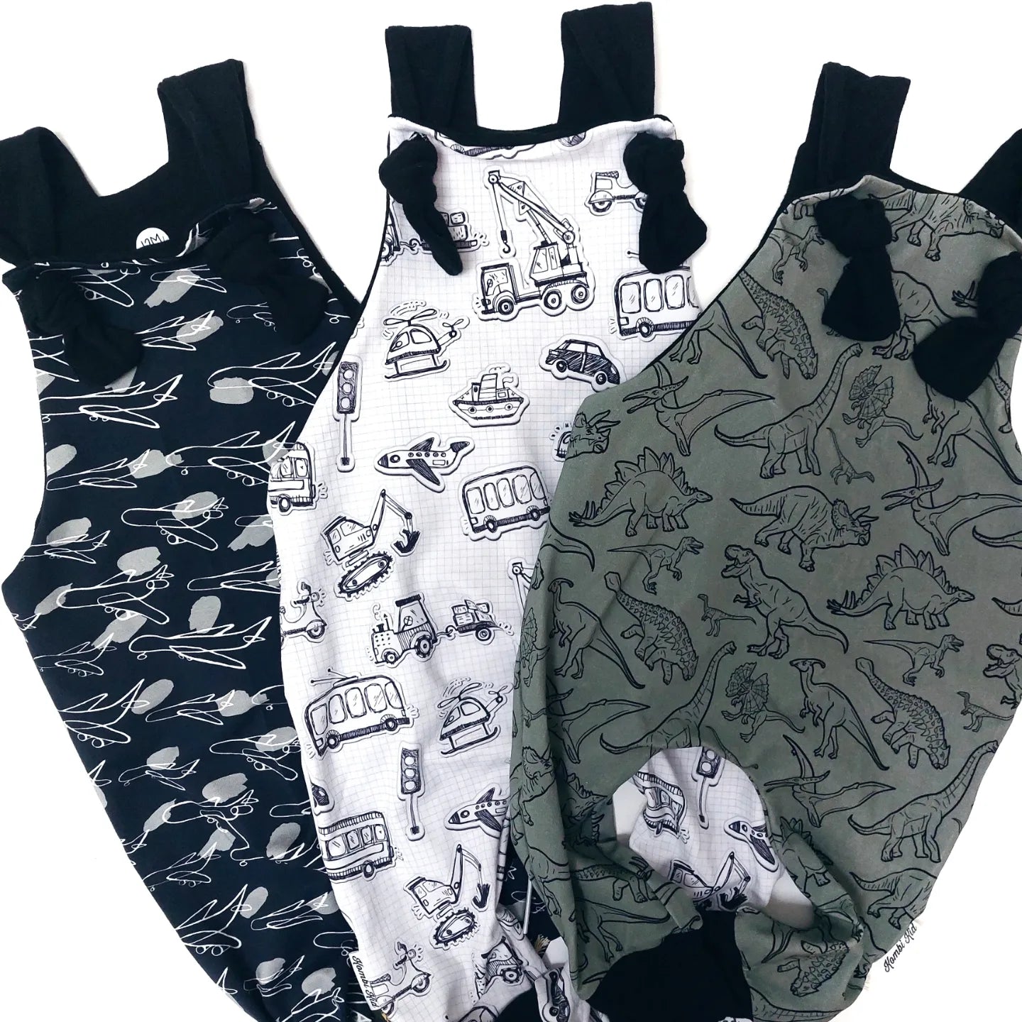 Sage Dinosaur Overalls