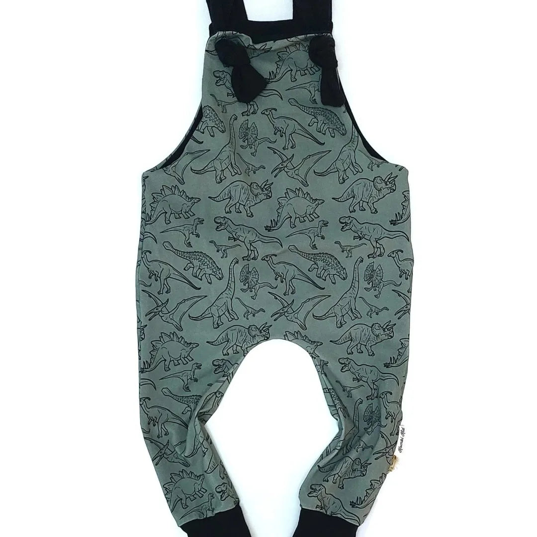 Sage Dinosaur Overalls