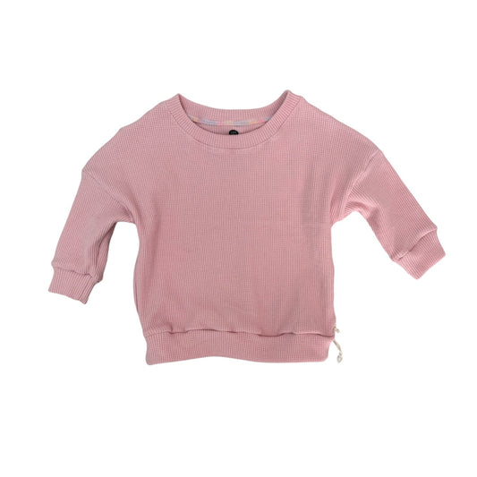 Pink Waffle Dolman Top