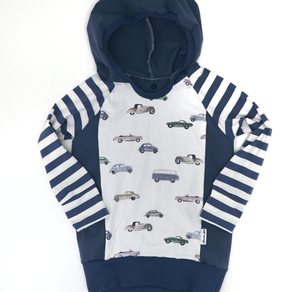 Steel Blue Vintage Cars Hoodie